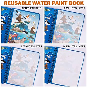 Magic Water Coloring & Drawing Book for Kids | Reusable Painting Doodle Board with Magic Water Pen – Mess-Free Fun & Educational Art Toy